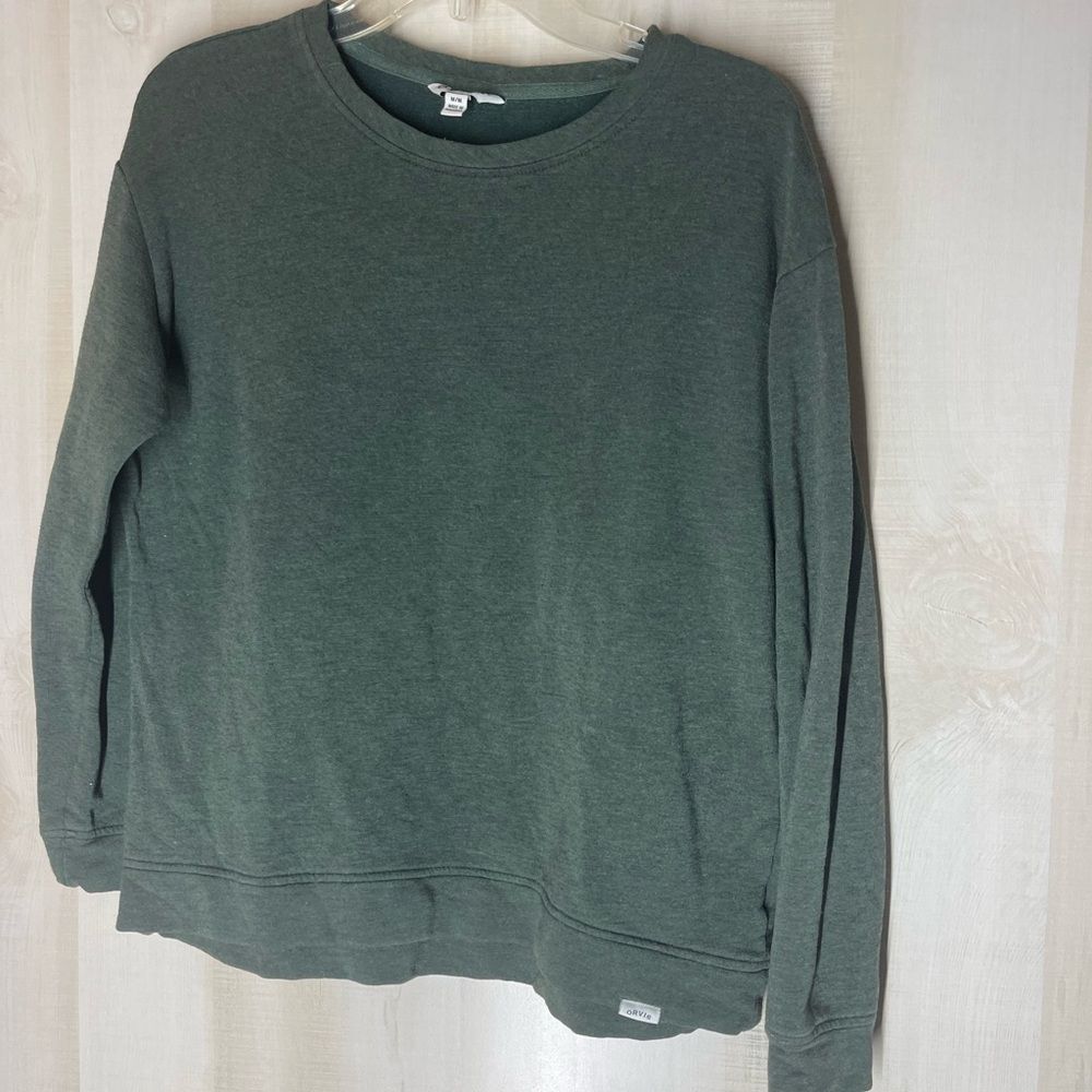Orvis green long sleeve pullover sweatshirt, size‎ medium